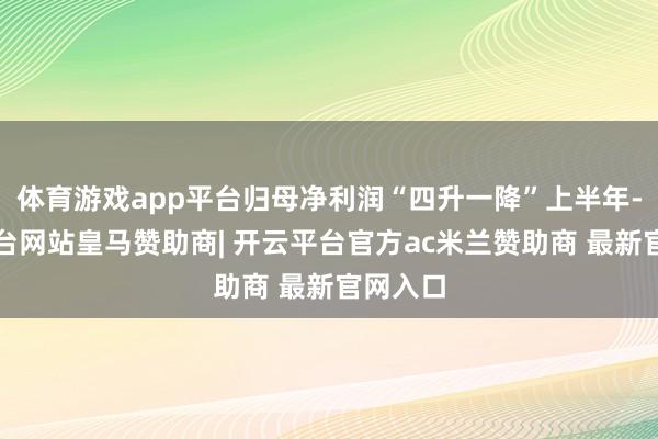 体育游戏app平台归母净利润“四升一降”上半年-开云平台网站皇马赞助商| 开云平台官方ac米兰赞助商 最新官网入口