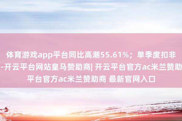 体育游戏app平台同比高潮55.61%；单季度扣非净利润13.0亿元-开云平台网站皇马赞助商| 开云平台官方ac米兰赞助商 最新官网入口