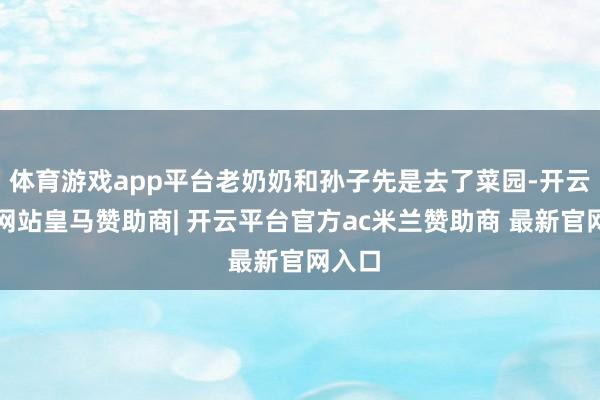 体育游戏app平台老奶奶和孙子先是去了菜园-开云平台网站皇马赞助商| 开云平台官方ac米兰赞助商 最新官网入口
