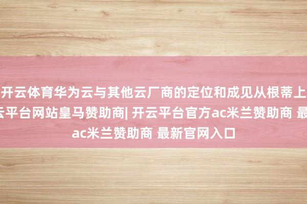开云体育华为云与其他云厂商的定位和成见从根蒂上不一样-开云平台网站皇马赞助商| 开云平台官方ac米兰赞助商 最新官网入口