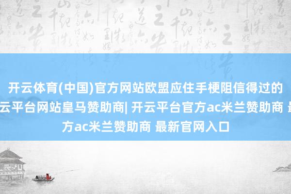 开云体育(中国)官方网站欧盟应住手梗阻信得过的和平程度-开云平台网站皇马赞助商| 开云平台官方ac米兰赞助商 最新官网入口